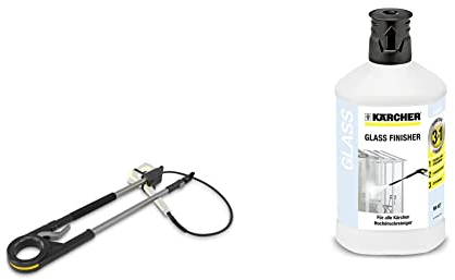 Kärcher TLA 4 Teleskopstrahlrohr (bis zu 5 Metern, kompatibel mit allen Kärcher Hochdruckreinigern K2 bis K7), Schwarz & 6.295-474.0 Glasfinisher (geeignet für Hochdruckreiniger, 1 Liter)