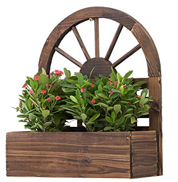 TOMYEUS Blumenampel Outdoor Hängen Pflanzgefäß Holz Gitter Wandpflanzer Hängende Töpfe for Pflanzen Outdoor Sukkulent Pflanzer Outdoor Wanddekor Hängepflanztöpfe