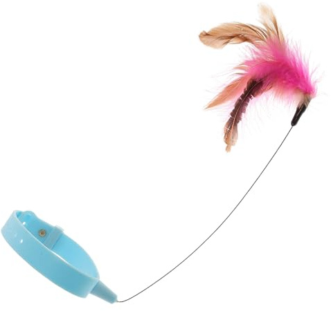 Hemobllo Katzen Spielzeug, Interaktives Katzenspielzeug Spielzeug mit Federn, Interaktives Katzenspielzeug mit Verstellbarem Federhalsband, Geeignet für Katzen mit einem Halsumfang von 17–27 cm