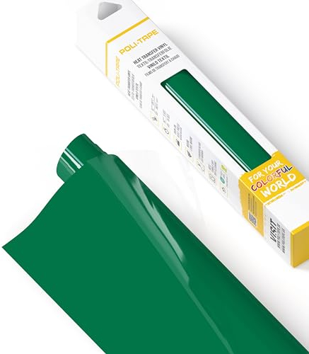 POLI-FLEX® TURBO® - Transferfolie für Textilien - Flexfolie zum Aufbügeln, Plotterfolie für DIY Shirts, Grün matt, 30,5 cm x 122 cm