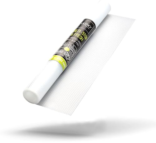 LILENO HOME Schubladenmatte 50x150 cm (Weiss) 1er Set - Antirutschmatte | Schubladen als Schubladeneinlage für Kühlschrank - Schublade Einlagen zuschneidbar als Antirutschmatten Küche