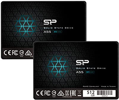 Silicon Power 2-Pack 512GB SSD 3D NAND A55 SLC Cache Performance Boost SATA III 2.5 7mm (0.28) Unità a stato solido interna