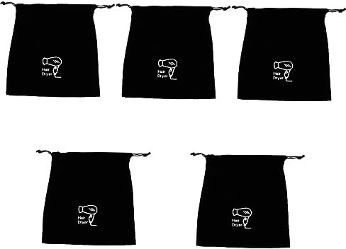 minkissy Conteneur De Voyage 5 Pcs Sèche-x De Rangement Flanelle Cordon Noir Sèche-x -x Portable Outil Lisseur De Voyage De x -x Cordon Hôtel