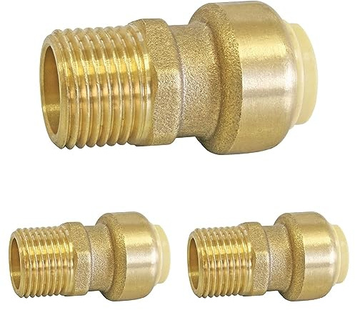 Somatherm For You 3540730013903 Raccord Male PUSHFIT 18-3/4 Laiton à Clipser pour Tubes cuivre ou per ou Multicouche Ø 18-Mâle 20/27 (Lot de 3)