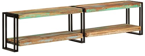 vidaXL TV Schrank, Fernsehschrank mit viel Stauraum, Lowboard für Fernseher Wohnzimmer, Fernsehtisch TV Möbel HiFi Schrank, Massives Altholz