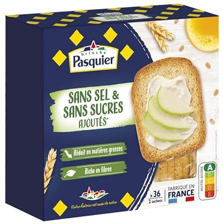 BRIOCHE PASQUIER - Pasquier Biscottes Sans Sel Et Sans Sucres Ajoutés 300G - Lot De 4 - Vendu Par Lot