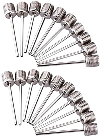 5/10/20 stücke Sport Ball Aufblasen Pumpe Nadel Fußball Basketball Fußball Aufblasbare Luft Ventil Adapter Edelstahl (Color : 20PCS)