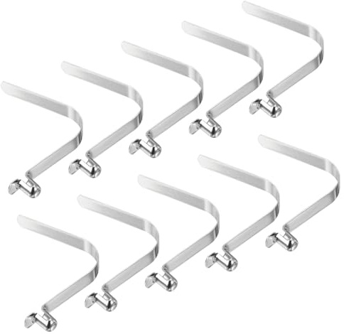 PATIKIL 8x5.5mm Kajak Paddel Clips, 10er Pack Zeltstangen Clips aus Stahl, V-förmige Einzelpin-Druckknopf-Federclips zur Sicherung von Rohren und Stangen beim Camping und Sonnensegel