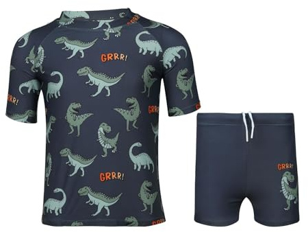 A2Z 4 barn Pojkar Badkläder Tvådelad topp och badbyxor Shorts Set Baddräkt - SW Set 871 Dinosaur 2-3