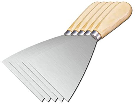 Spachtelmesser, Tapetenschaber, Farbschaber, Werkzeug for Verteilen von Trockenbau-Spachtelmasse und Schlamm, Klebeband, Schaben von Farbe, 5 Stück, 10,2 cm (Size : 5inch)
