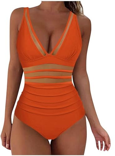 Damen Einteiliger Badeanzug Aus Mesh Bikini Mit Brustpolstern Und Ohne Bügel, Badeanzug Bauchweg, Bademode Shape, Schwimmanzug Sport, Swimsuits Elegant, Sale Angebote Monokini Sonnendurchlässiger