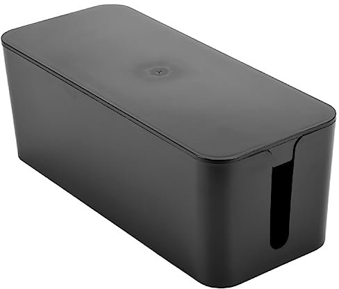 Boerunid Scatola di gestione dei cavi, per nascondere le prese, adatto per casa/ufficio (nero)
