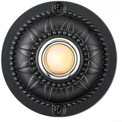 Pulsante per campanello, con cavo illuminato a LED, pulsante di ricambio rotondo per campanello da parete, pulsante per campanello