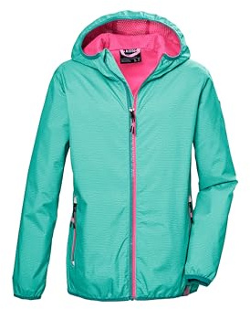 killtec Flicka funktionell jacka/regnjacka med huva KOS 138 GRLS JCKT, aqua, 176, 42988-000