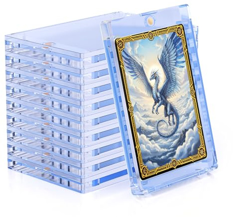 Wigearss 10 Stück 130PT Magnetischer Kartenhalter Blu-Ray und UV-Schutz-Transparent Karten Rahmen Kartenhüllen Schutzhüllen für Magic, MTG, Yugioh, Sportkarten Sammlung