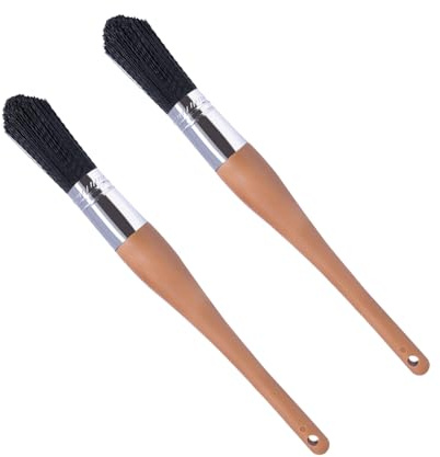 Wesquer Parts Cleaning Brush Home and Auto Use Parts Cleaner Brush Solvent Brush for Cleaning Auto Engine Parts, Clean Motors, Metal Parts, Machinery (Balck 2pcs)