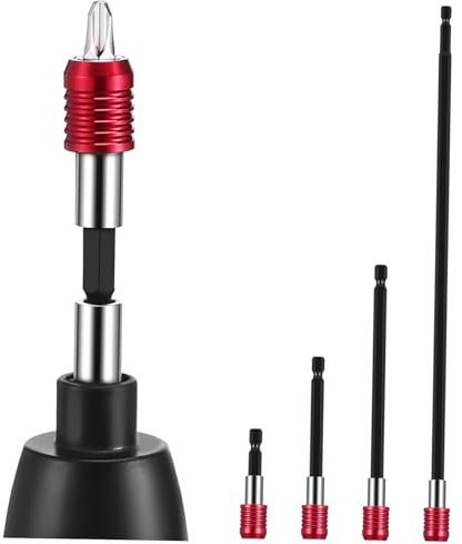 jojofuny 4pcs Extension Pole Kit Drill Bit Adapter Threaded Rods for Impact Driver Bit Holder Compatible Hex Shank