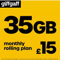 Giffgaff Pay As You Go SIM Card, UK Mobile Network (5 Pack)
