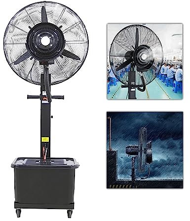 Ventilateur brumisateur portable à 3 vitesses, ventilateur sur pied, inclinable à 45°, refroidisseur d'air, ventilateur électrique industriel de 26/30 pouces (taille : 320 W/26 po) (320 W/26