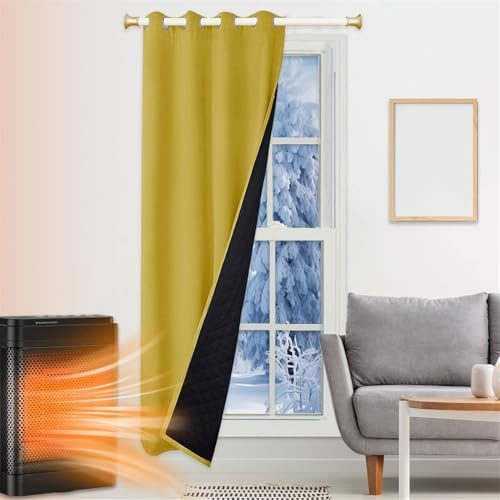 Thermo Door Curtain Cold Protection 70x200cm Waterproof Winter Curtains Thermal Insulating Thick Drapes Room Divider with Eyelets for Doors Bedroom Beige