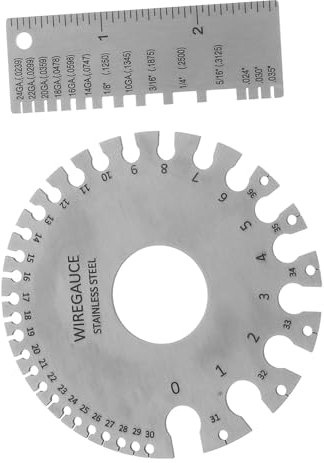 MAGICLULU 2pcs Stainless Steel Welding Gauge Set Precision Measuring Tools for Wire and Weld Inspection in Metal Fabrication Workshops