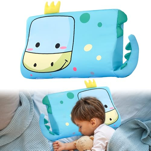XUXLEKK Schlummerkids, 47 x 26 cm Cuscino Calmante per Bambino, Cuscino Memory Foam Bambini, Ergonomico, con Animali Kawaii, Traspirante e Delicato Sulla Pelle per Bambini a Partire dai 3 Anni in su