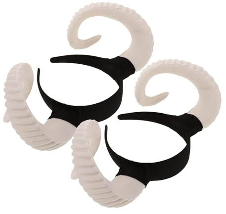 Garneck 2pcs Sheep Horns Headband Halloween Costume Hair Accessories for Adult Boys and Girls Lamb Headband Cute Sheep Horn Hairband for Photo Shoot