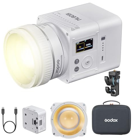 Godox ML80Bi LED-Videolicht Bi-Farbe 2800K-6500K, 11 FX-Modi 29600 Lux @1m CRI 96 Unterstützt APP-Steuerung, NFC