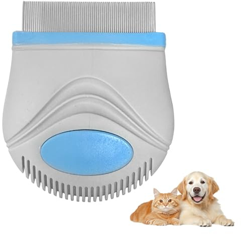Peine para manchas de lágrimas para perros y gatos, cepillo para perros, cepillo para gatos, cepillo suave de cabeza redonda, peine de dientes finos, peine para pulgas, cepillo facial para todos los