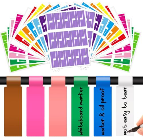 360 Etiquetas Para Cables En 12 Colores - Etiquetas Autoadhesivas Para Cables En Las Que Se Puede Escribir - Etiquetas Impermeables Y Resistentes Al Desgarro Para La Gestión De Cables