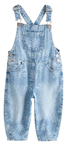 NEXT Ragazza Salopette con stampa a margherite | Bambino, Standard, Pull On, 100% cotone, Lavabile in lavatrice
