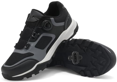 TvzsiY Scarpe da Mountain Bike Uomo, Compatibili con SPD, Scarpe da Ciclismo MTB Traspiranti e Resistenti Traspiranti, per MTB Trail e Escursionismo
