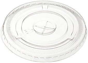 100 pcs Clear Flat Lids For Plastic Smoothie Milkshake Cups (20 oz)