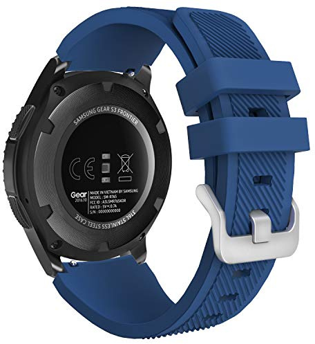 MoKo Sport Strap Compatible with Samsung Galaxy Watch 3 45mm | for Gear S3 Frontier/Classic/Galaxy Watch 46mm, Soft Silicone, Waterproof & Breathable, 22mm Watch Band, for Men and Women