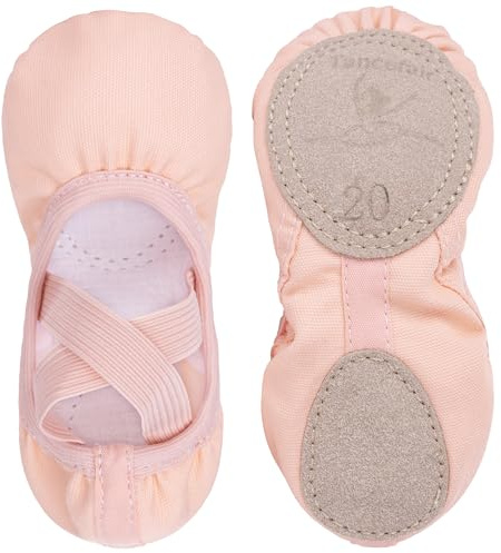 Tancefair Balettskor Canvas Balett Dansskor Balett Flats Split Lädersula Gymnastik Dans Yoga Skor för småbarn Flickor Kvinnor