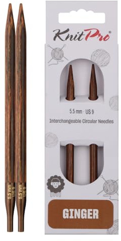 KnitPro K31228 Rundstricknadel, Wood, Braun, 5.5mm