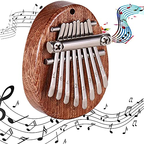 Tragbare Kalimba, Mini Kalimba Daumen Klavier, Daumen Klavier, 8 Tasten Kalimba, Mahagoni 8 Schlüssel Mini Tragbar Pocket Thumb Piano, Finger Percussion für Kindergeschenk, Musikanfänger