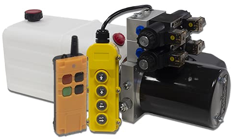 Flowfit 12 V DC Doppel-Magnetspender, hydraulisches Kraftpaket mit 8 l Tank und kabelloser Fernbedienung ZZ016163