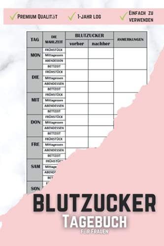 Blutzucker Tagebuch: Für Diabetiker, 53 Wochen , Blutzucker Tagebuch zum Ausfüllen | ausreichend Platz für Notizen | mit vorgefertigten Feldern zur detaillierten Dokumentation | für 53, ein Jahr.