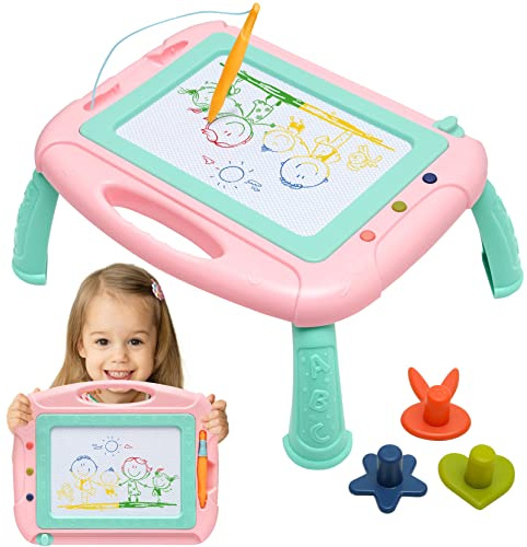 Toys for 3 Year Old Girls, Magnetic Drawing Board Toddler Toys for Girls Boys, A Etch Erasable Doodle Board Kids Toy with 1 Pen Sketch Boards, Easter Birthday Gifts for 3 Year Old Girl Learning Toy