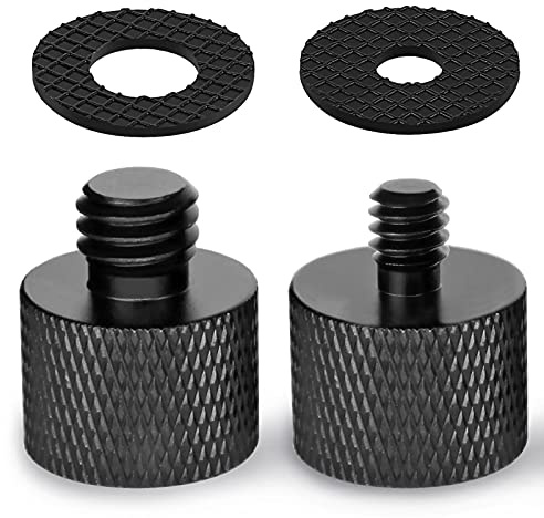 Frgyee mikrofonadapter med gummikuddar, 5/8 till 1/4 och 5/8 till 3/8 gängadapter för mikrofon och kamerastativ