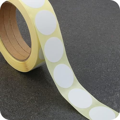 SPRINTIS Klebepunkte 20 mm, weiß, 1000 Stück Markierungspunkte selbstklebend auf Rolle, Punkte Aufkleber aus Papier für Büro und Lager