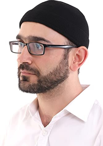 ihvan online Türkische muslimische Winter-Samt-Roll-up-Kufi-Hüte für Männer, Taqiya, Takke, Peci, islamische Mützen, islamische Geschenke
