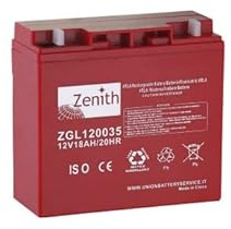 BATTERIA ZENITH ZGL120035 12V 18 AMPERE AH AGM UBS ALLARME GRUPPI CONTINUITA' TAGLIAERBA TOSAERBA TRATTORI TRATTORE ALLARMI NAUTICA CAMPER GIOCATTOLI