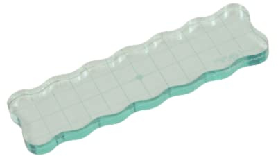 Craftelier - Blocco Rettangolare Ergonomico per Timbri in Metacrilato per la Creazione di Timbri Rapidi e Precisi | Facile da Pulire | Dimensioni 15,9 cm x 4,5 cm x 1 cm - Colore Turchese Traslucido