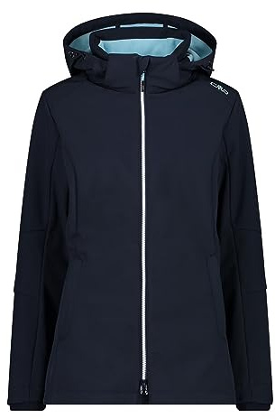 CMP - Softshell jacka för kvinnor med avtagbar huva, B.Blue-Anis, 50