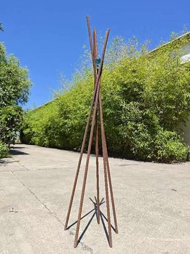Zen Man Garten rost Gartenstecker Beetstecker mit bluen Glaskugel H 177cm B43cm 032179