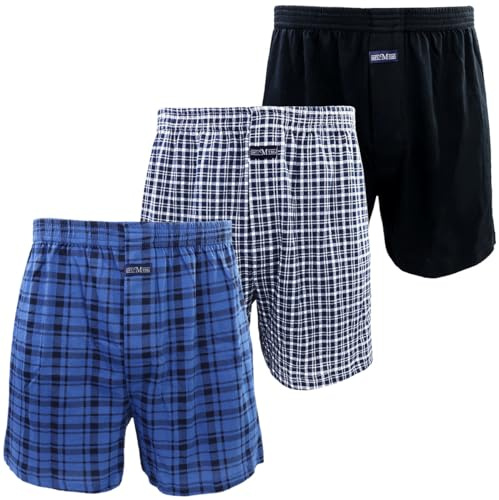 Kacouni 3 Pièces Caleçon Lâche Homme 100% Coton Tricot Pyjama Short Homme