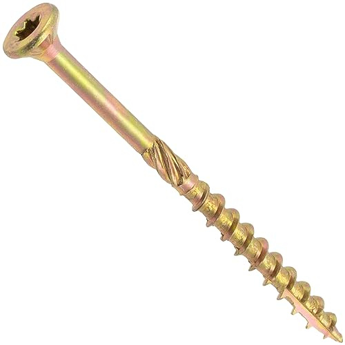 AERZETIX - C69086 - Set of 100 wood screws Ø3.5x50 mm with milled head - with star tread Т15 - galvanized steel - woodworking plywood chipboard melamine terrace board beam