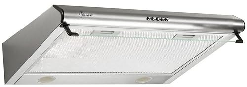 GURARI Unterbauhaube GCH F 590 60 IS, Einbau Dunstabzugshaube 60 cm,Edelstahl, 250m³/h, mit Glas, LED